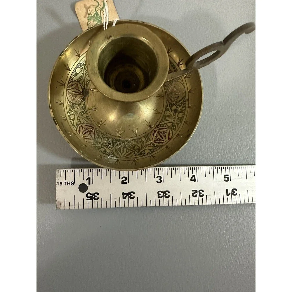 Vintage Solid Brass Candle Holder Made In India